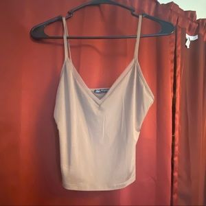 Zara nude cropped tank